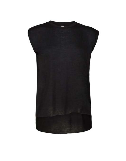 Women&#39;s Flowy Muscle Tee with Rolled Cuff